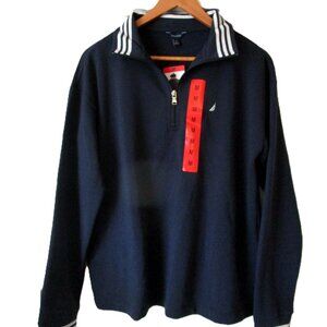 NEW NAUTICA Ladies' 1/4 Zip Pullover Sweatshirt Navy Size Medium
